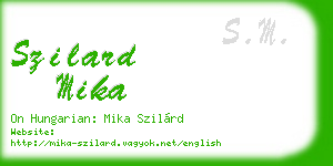 szilard mika business card